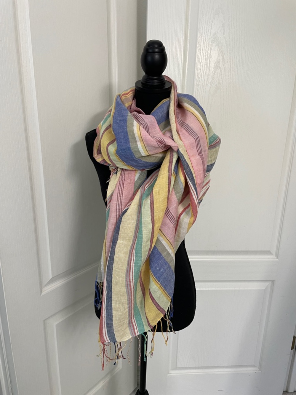 Vitamin A linen mix pareo wrap scarf XL new beach cover sarong - Picture 6 of 7